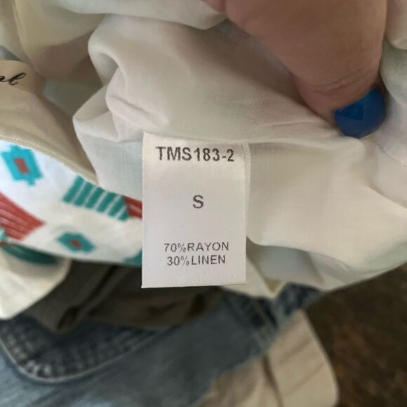 THML Linen Embroidered Tribal Print Mini Skirt sz S EUC - Picture 5 of 5